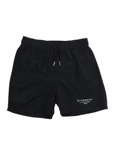 Pantaloni Black 'SURFER' Shorts with Elastic Waist in Polyester for Kids