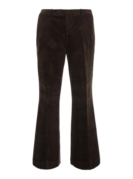 Pantaloni Brown Unisex Flared Corduroy Pants with Cotton