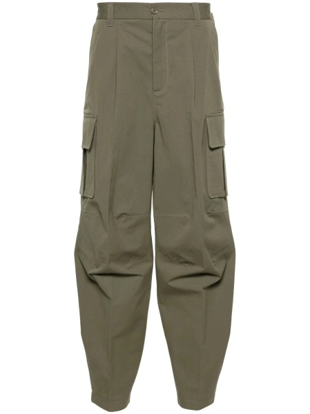 Pantaloni conici Gucci verzi din bumbac