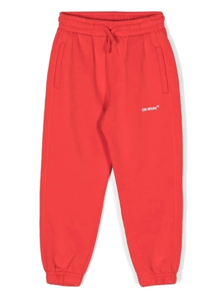 Pantaloni de trening Off-White rosii din bumbac