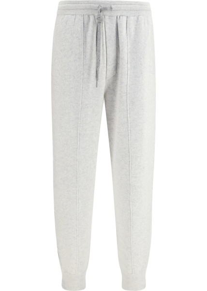 Pantaloni Double-knit cashmere Pants with Crête and zips at the hem