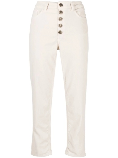 Pantaloni drepti Dondup neutri din lyocell si bumbac