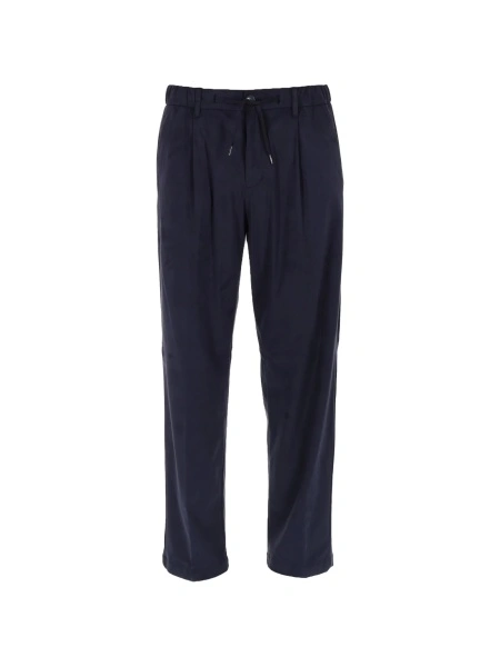 Pantaloni drepti Herno albastri din polyester si elastan
