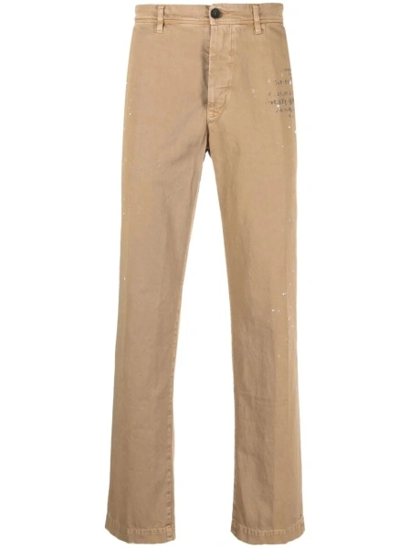 Pantaloni drepti Incotex neutri din bumbac