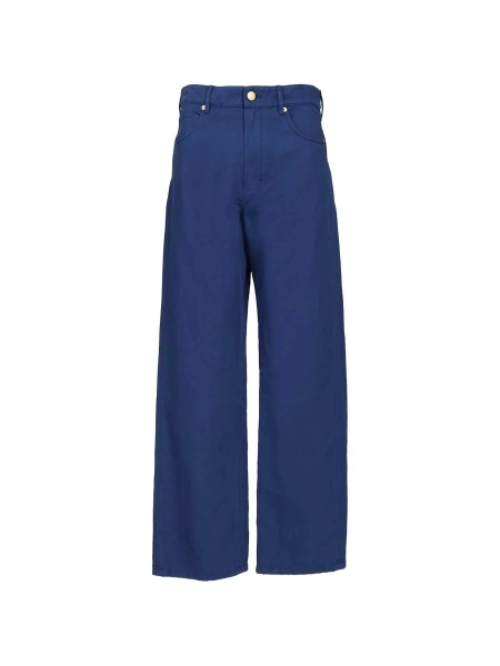 Pantaloni drepti Max Mara albastri