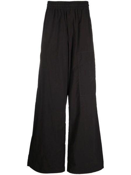 Pantaloni drepti Off-White negri din polyester si poliamida