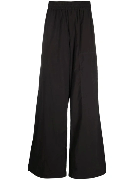 Pantaloni drepti Off-White negri din polyester si poliamida