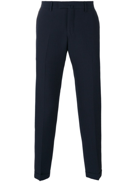 Pantaloni eleganti Briglia albastri din spandex/elastan si lana