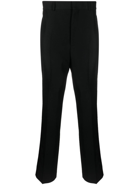 Pantaloni eleganti Palm Angels negri din bumbac si polyester