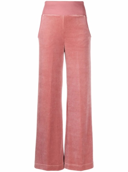Pantaloni evazati Alberta Ferretti roz din spandex/elastan si polyester