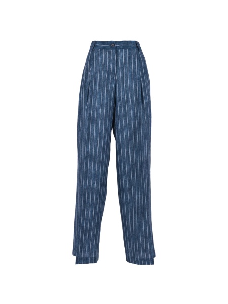 Pantaloni evazati Ermanno Scervino albastri din in