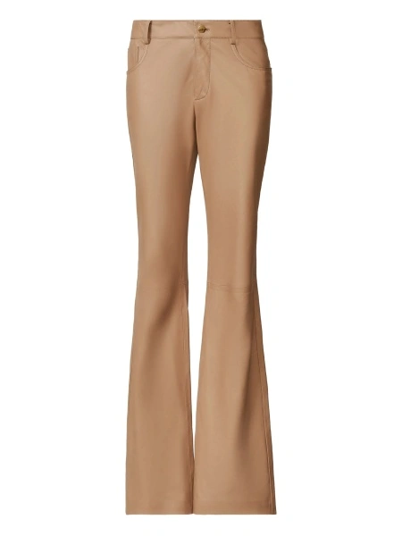 Pantaloni evazati Fabiana Filippi maro din piele