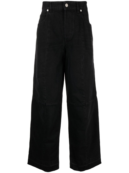 Pantaloni evazati Isabel Marant negri din bumbac