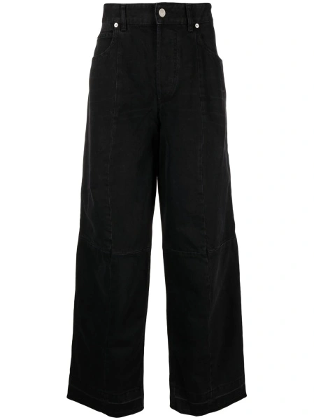 Pantaloni evazati Isabel Marant negri din bumbac