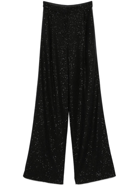 Pantaloni evazati Max Mara negri din polyester si poliamida