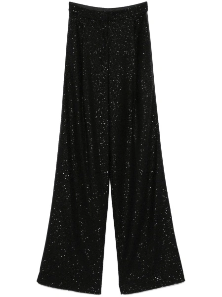 Pantaloni evazati Max Mara negri din polyester si poliamida