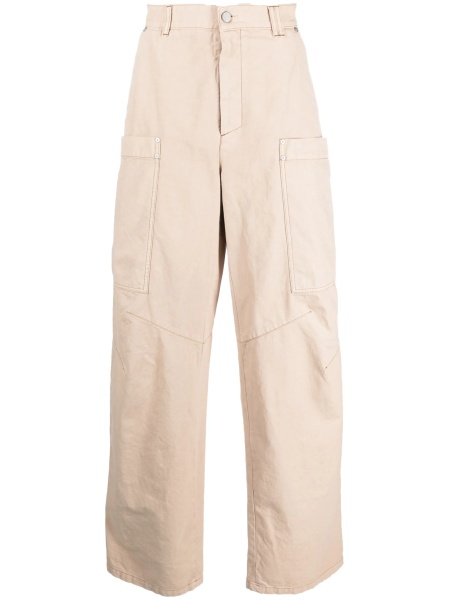 Pantaloni evazati Palm Angels neutri din bumbac