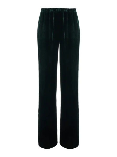 Pantaloni 'Fazio' green Pants with elasticated waist in velvet for women