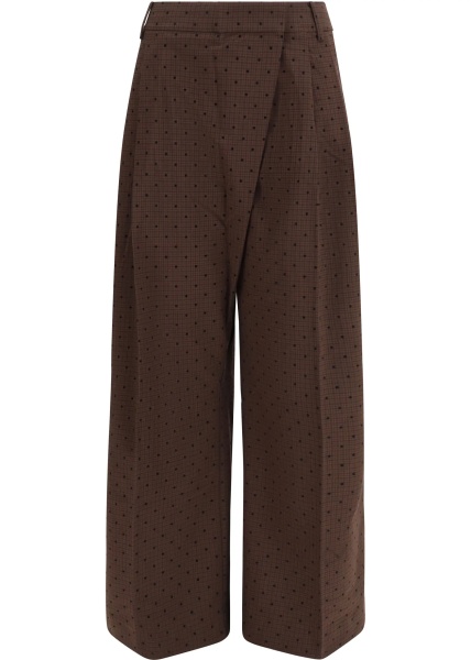 Pantaloni Flocked plaid crossover Pants