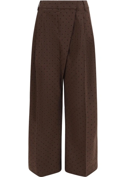 Pantaloni Flocked plaid crossover Pants