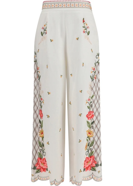 Pantaloni Floral embroidered wide-leg Pants
