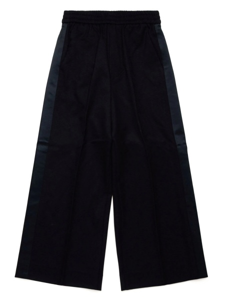 Pantaloni MM6 Maison Margiela negri din polyester si vascoza