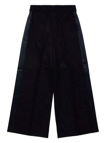 Pantaloni MM6 Maison Margiela negri din polyester si vascoza