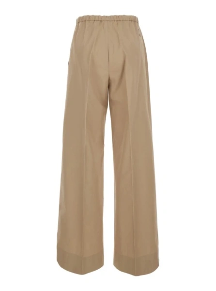 Pantaloni Moncler bej din bumbac