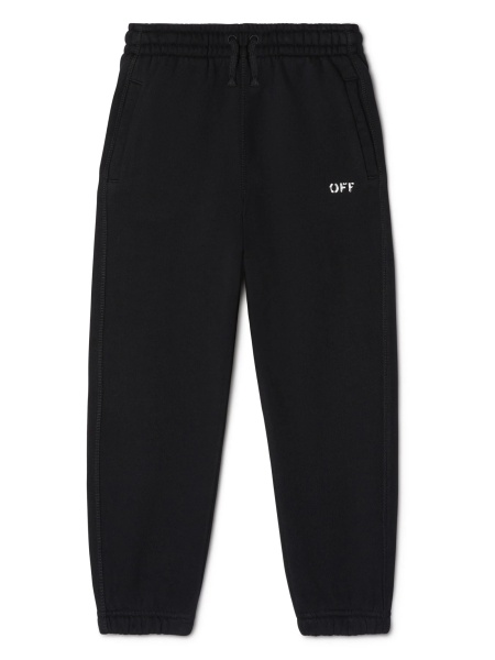 Pantaloni Off-White negri din bumbac