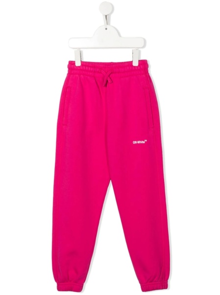 Pantaloni Off-White roz din bumbac