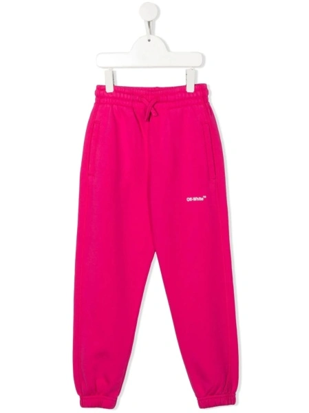 Pantaloni Off-White roz din bumbac