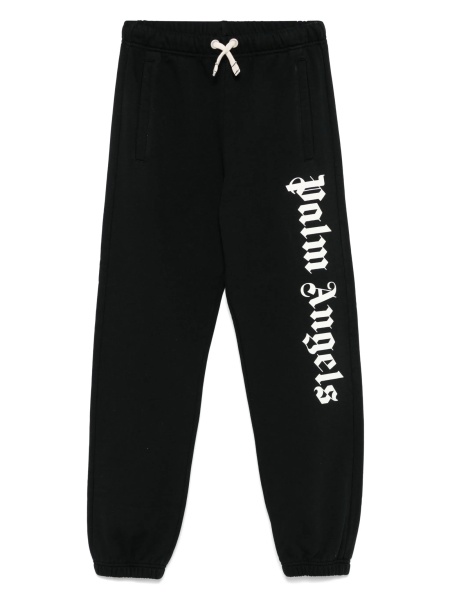 Pantaloni Palm Angels negri din bumbac