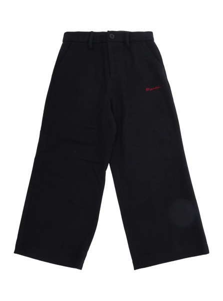 Pantaloni Pants with pockets and straight hems in blue wool and polyamide blend for boy