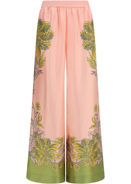 Pantaloni Printed silk twill Pants