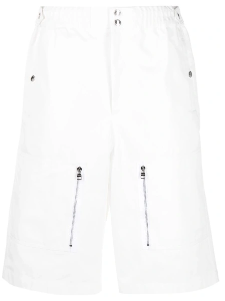 Pantaloni scurti Alexander McQueen albi din bumbac