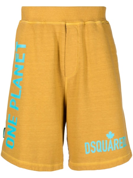 Pantaloni scurti DSQUARED2 portocalii din bumbac organic