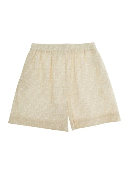 Pantaloni scurti Fendi galbeni din in
