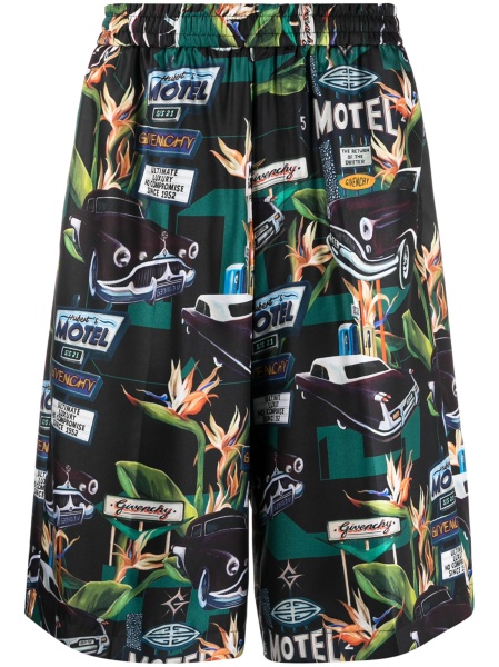 Pantaloni scurti Givenchy negri din matase