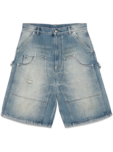 Pantaloni scurti Moschino albastri din bumbac