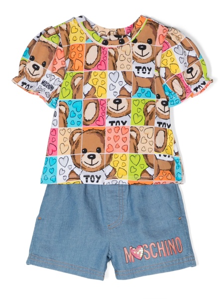 Pantaloni scurti Moschino albastri din bumbac