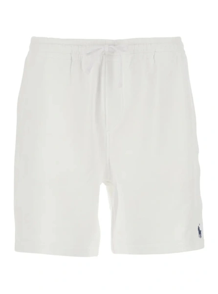 Pantaloni scurti Ralph Lauren albi din bumbac