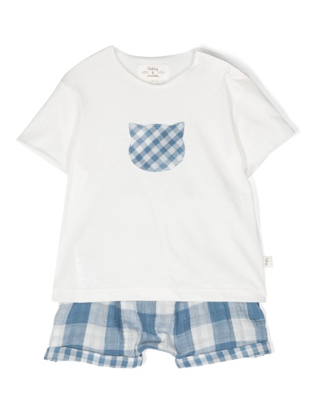 Pantaloni scurti TEDDY & MINOU albi