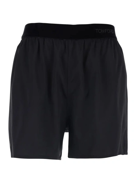 Pantaloni scurti Tom Ford negri din matase