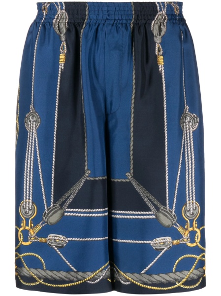Pantaloni scurti Versace albastri din matase