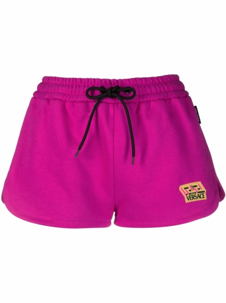 Pantaloni scurti Versace roz din bumbac