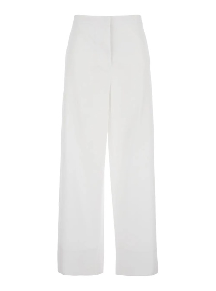 Pantaloni TOTÊME White Pants with Two Rear Patch Pockets in Cotton Woman