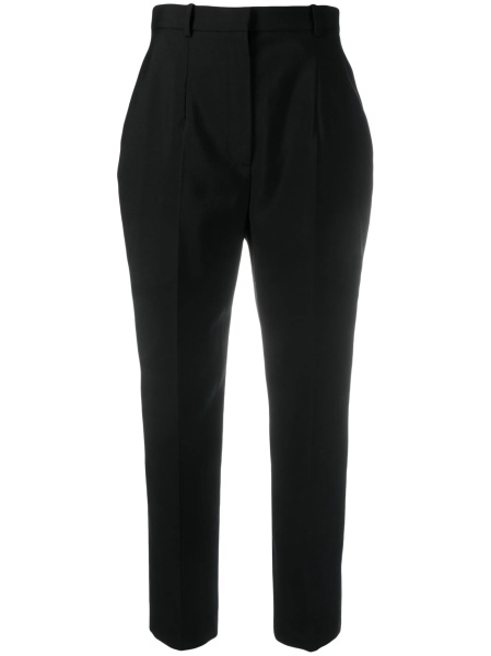 Pantaloni trei sferturi Alexander McQueen negri din lana