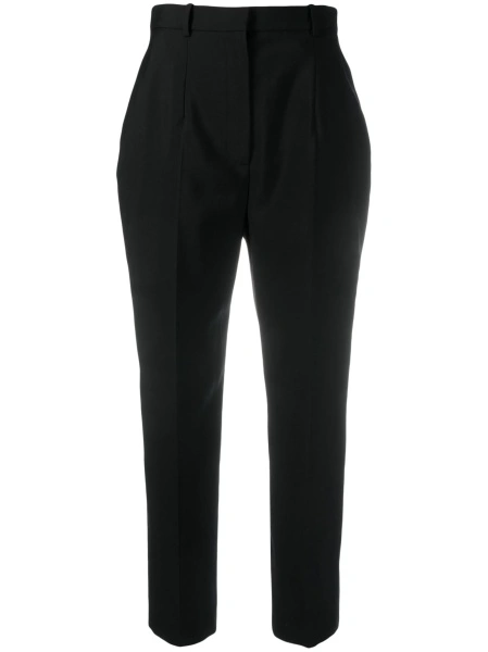 Pantaloni trei sferturi Alexander McQueen negri din lana