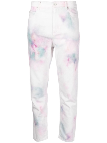 Pantaloni trei sferturi ISABEL MARANT ETOILE albi din bumbac