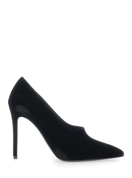Pantofi Black Pumps with High Stiletto Heel in Velvet for Women